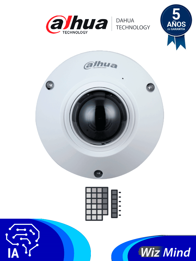 DAHUA IPC-EB5541-AS - Camara IP FishEye de 5 Megapixeles/ WizMind/ 360 Grados/ H.265/ Microfono Integrado + 1 Canal de E&S/ E&S De Alarma/ Mapa de Calor/ Conteo de Personas/ IP67/ IK10/ WDR Real/ PoE DAHUA IPC-EB5541-AS - Camara IP FishEye de 5 Megapixeles/ WizMind/ 360 Grados/ H.265/ Microfono Integrado + 1 Canal de E&S/ E&S De Alarma/ Mapa de Calor/ Conteo de Personas/ IP67/ IK10/ WDR Real/ PoE